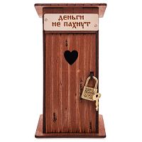 Туалет копилка 1 кабинка "Деньги не пахнут" окрашенная во Ейске